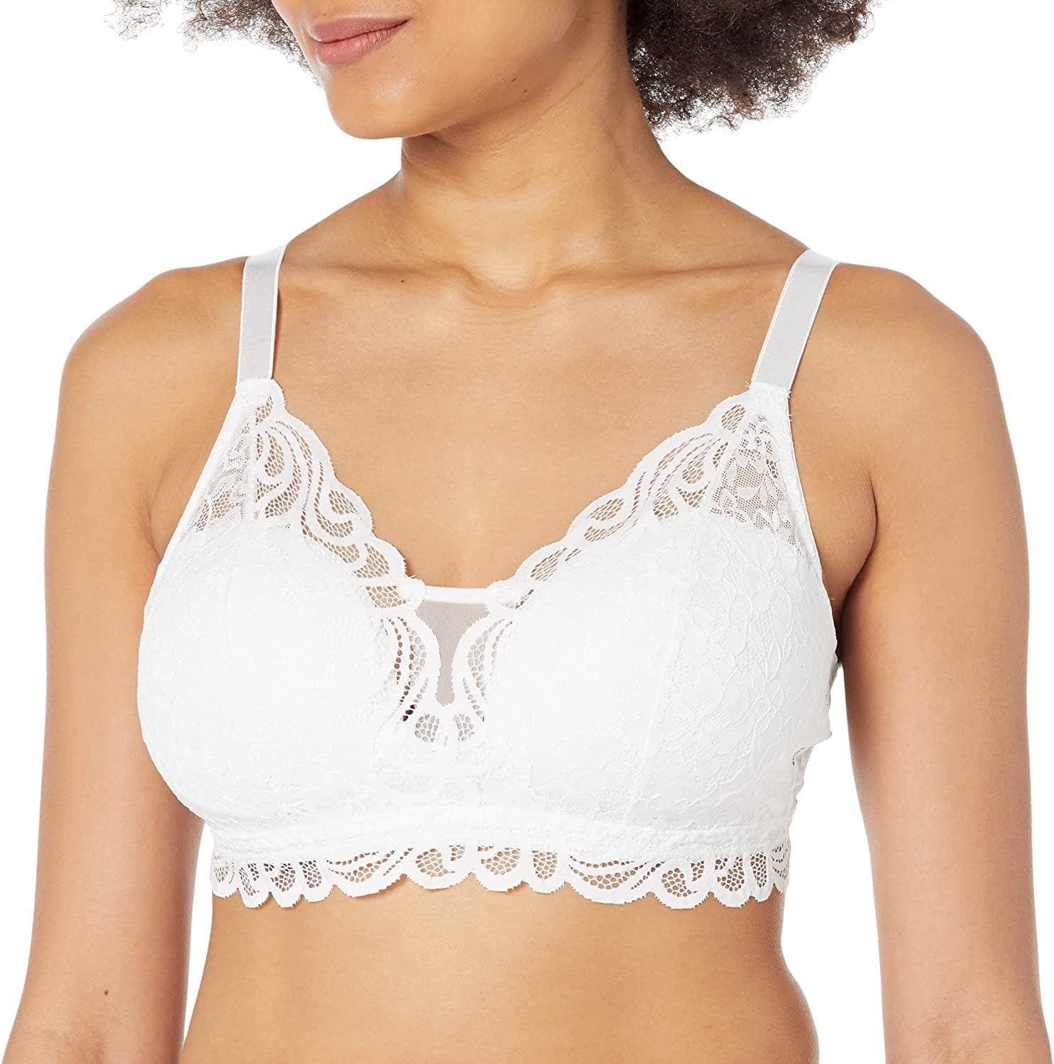 Women'S Desire All over Lace Wirefree Bra Df6591 White / XX-Large