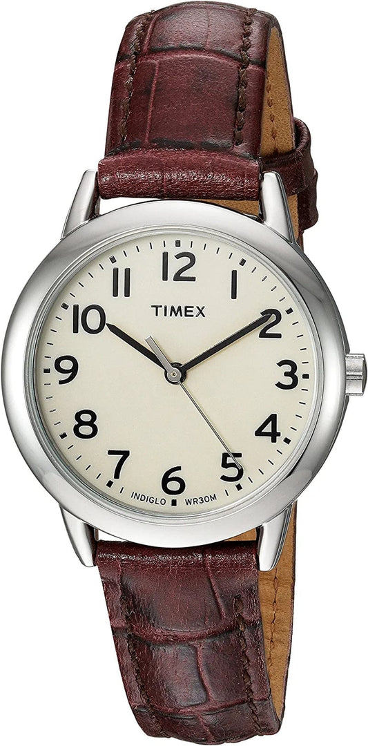 Women'S Easy Reader Leather Strap 30Mm Watch Brown Croco/Cream