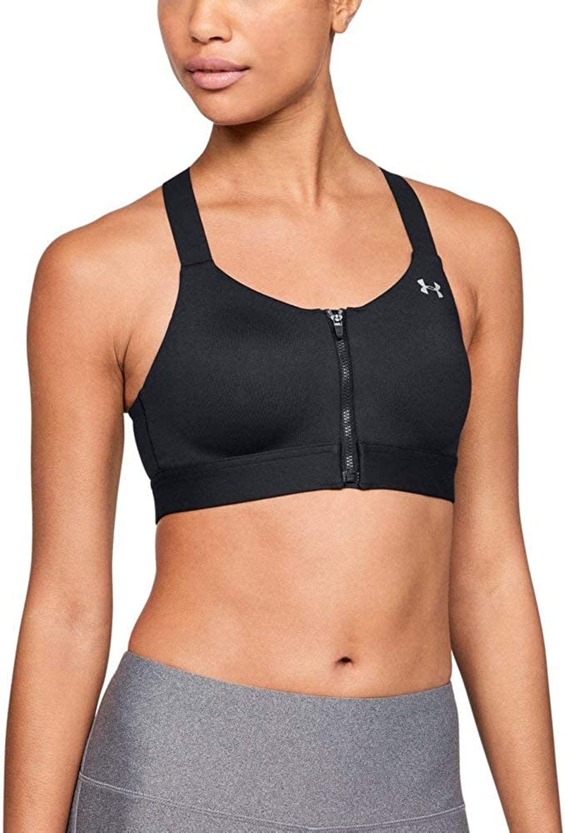Women'S Eclipse High Impact Front Zip Sports Bra Black (001)/Metallic Silver / 36DD