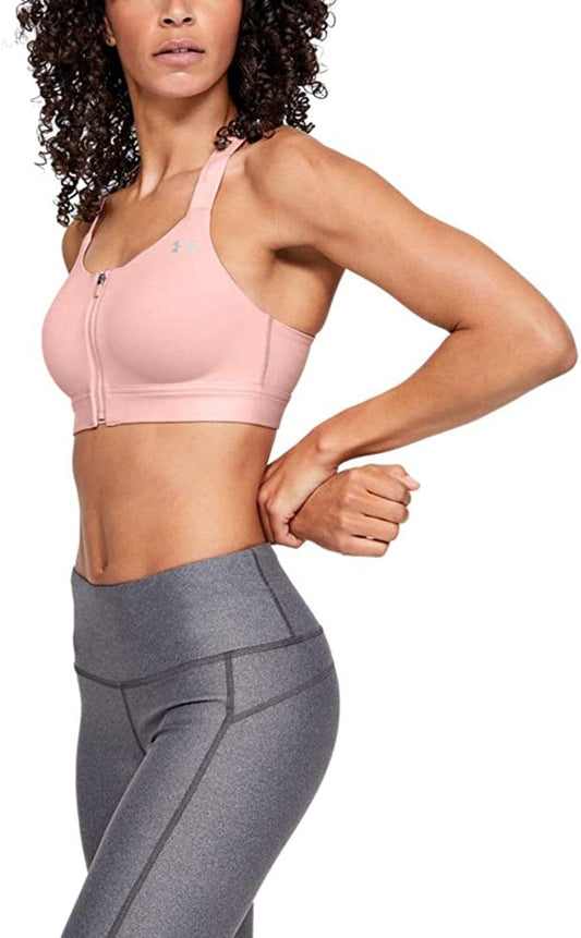 Women'S Eclipse High Impact Front Zip Sports Bra Ballet Pink (981)/Metallic Silver / 36DD