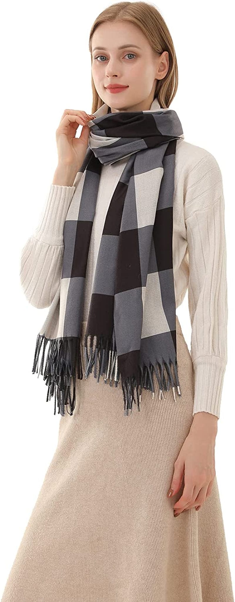 Women'S Fashion Scarf with Art Printed Tassel Soft Cashmere Warm Large Blanket Wrap Shawl for Gift Apparel & Accessories > Clothing Accessories > Scarves & Shawls XYBJ No22  