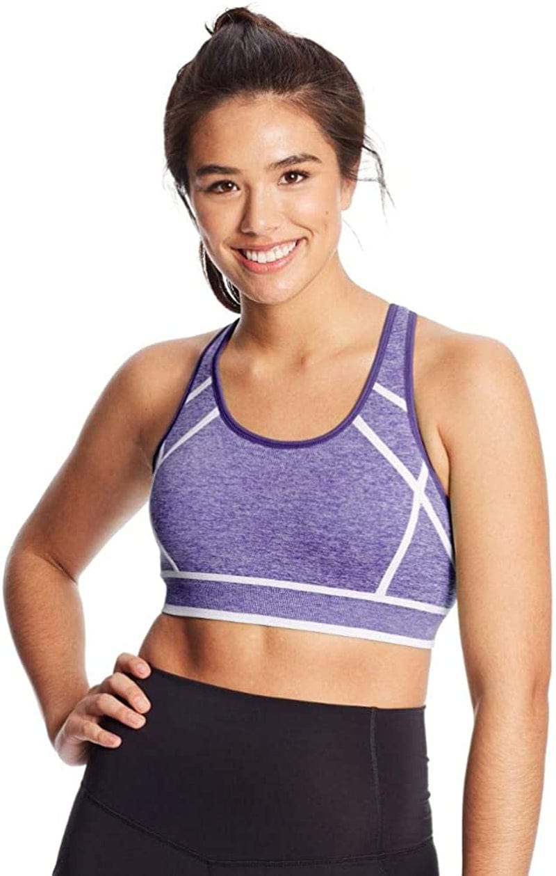 Women'S Fashion Seamless Racerback Bra Violet Stone Heather / Large