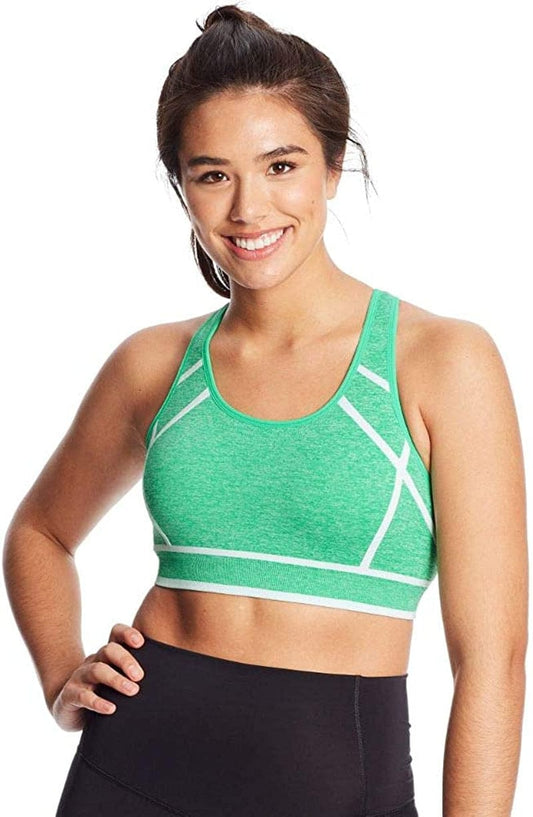 Women'S Fashion Seamless Racerback Bra Canopy Green Heather / Large