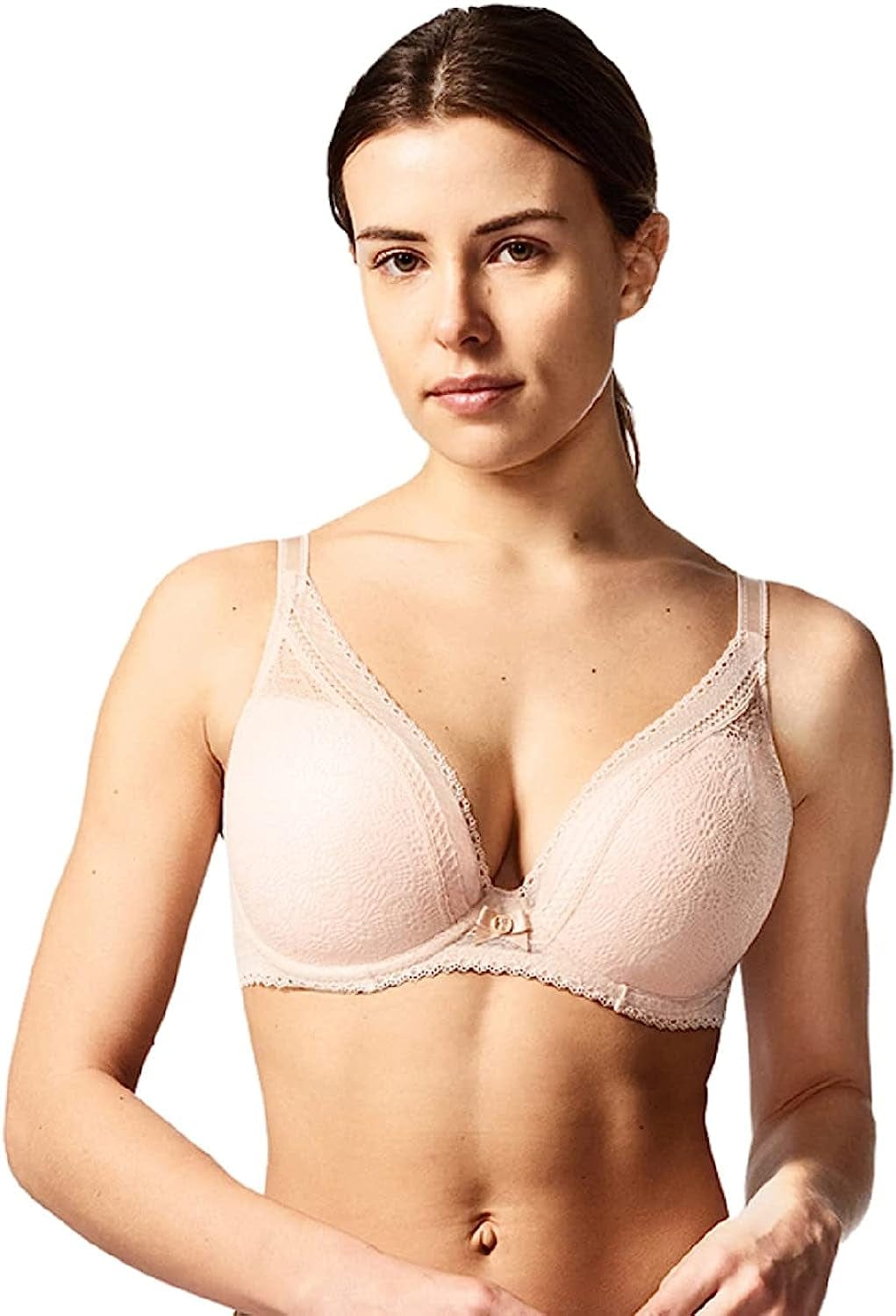 Women'S Festive Lace Plunge Bra Nude Blush / 36E