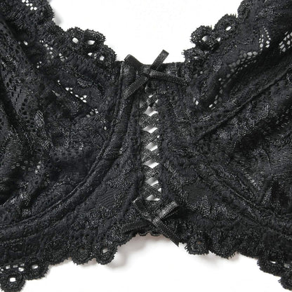 Women'S Floral Lace Bra Full Coverage Underwire Unlined Soft Bra Light Weight