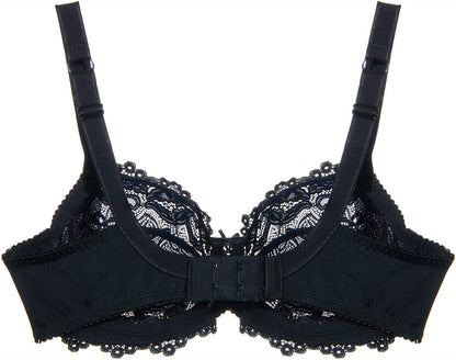 Women'S Floral Lace Bra Full Coverage Underwire Unlined Soft Bra Light Weight