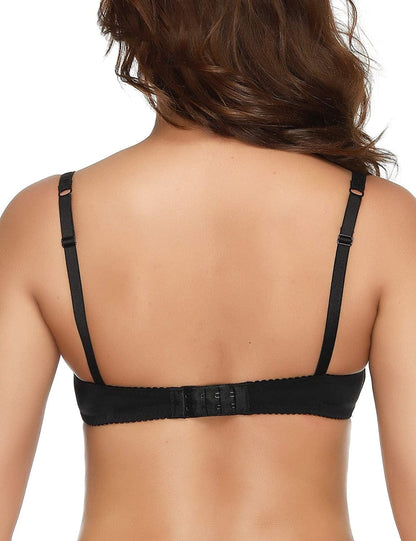 Women'S Floral Lace Bra Full Coverage Underwire Unlined Soft Bra Light Weight
