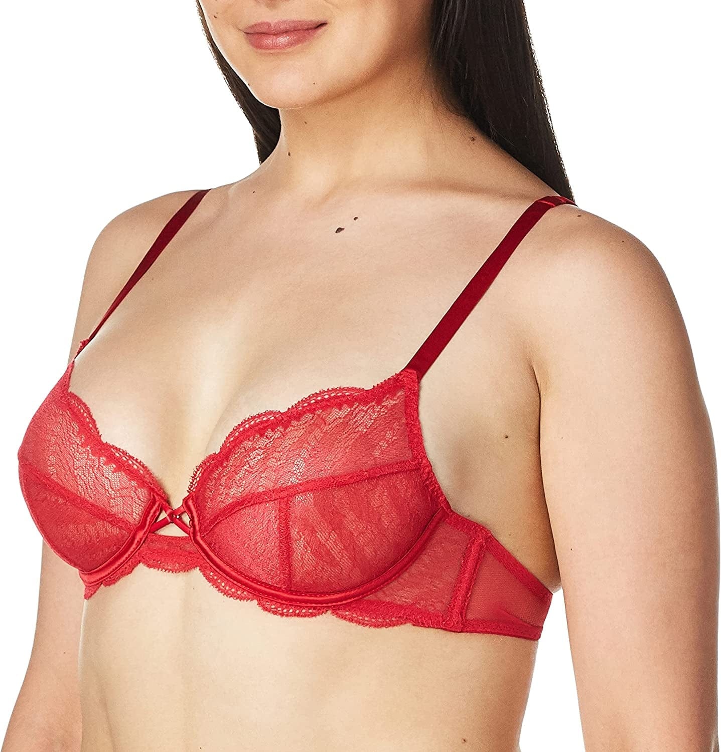Women'S Frivole Sheer Plunge Poppy / 38B