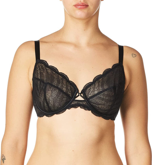 Women'S Frivole Sheer Plunge Black / 38B