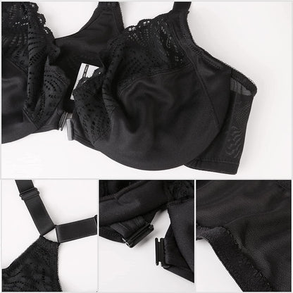 Women'S Front Closure Bra Underwire Unpadded plus Size Full Coverage Bras