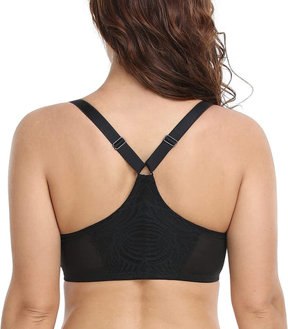 Women'S Front Closure Bra Underwire Unpadded plus Size Full Coverage Bras