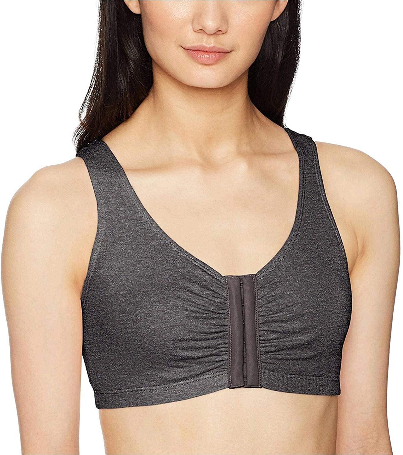 Women'S Front Closure Cotton Bra Charcoal Heather / 1 / 40