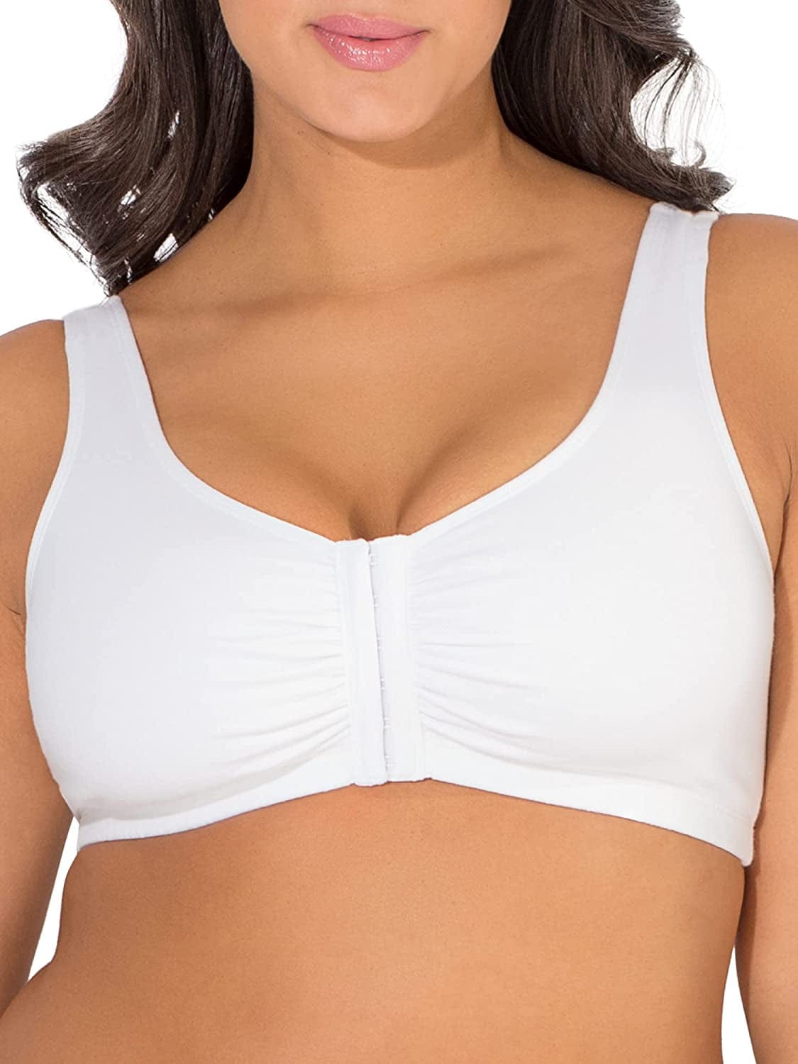 Women'S Front Closure Cotton Bra White/White 2-pack / 2 / 44