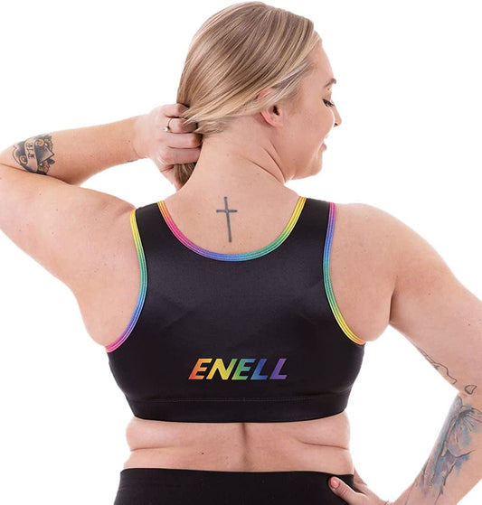 Women'S Full Coverage High Impact Sports Bra (100)- Fashion Colors Pride / 4