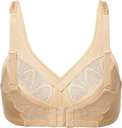 Women'S Full Coverage Minimizer Bra plus Size Wireless Non Padded Comfort Everday Bra