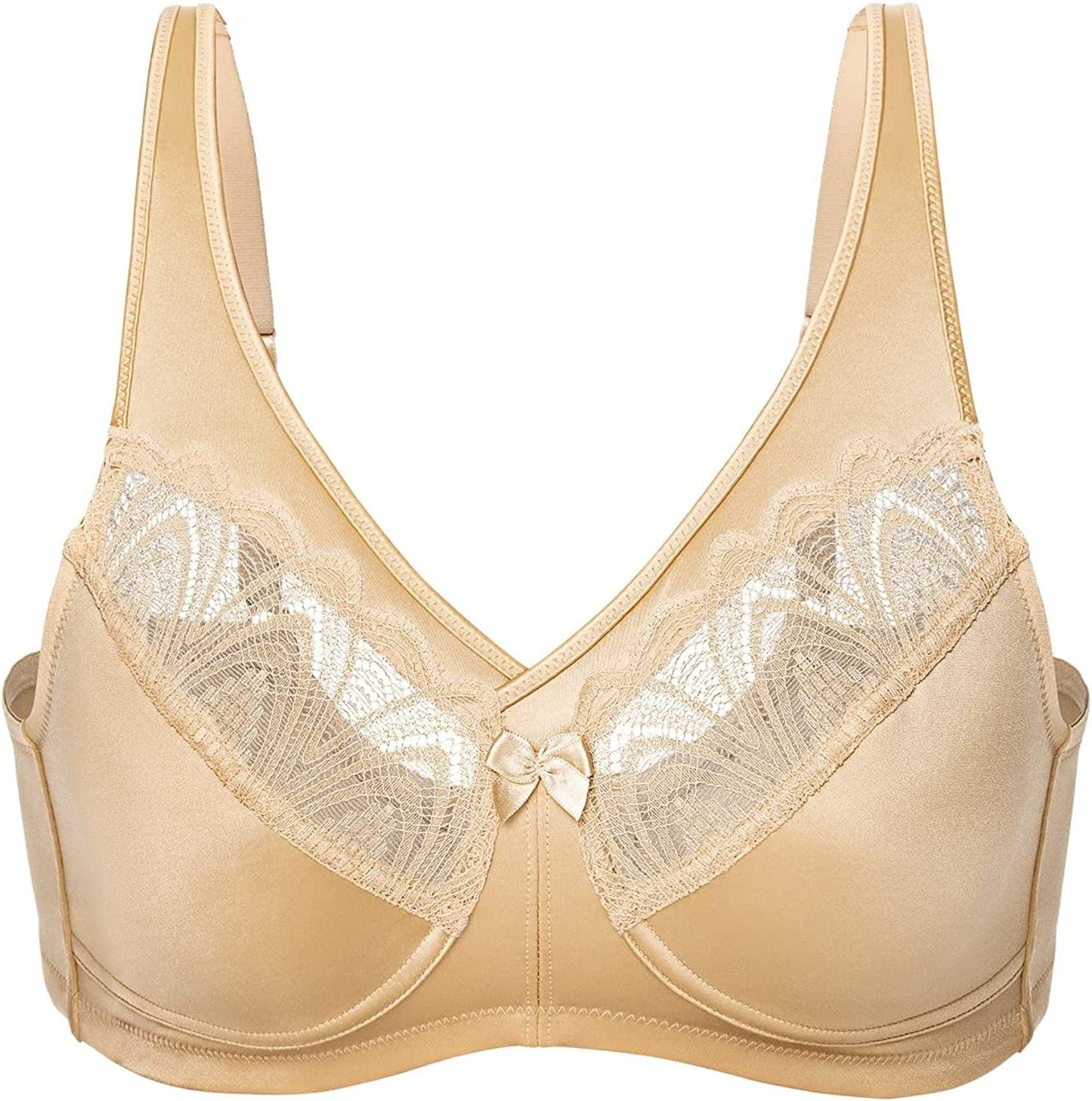 Women'S Full Coverage Minimizer Bra plus Size Wireless Non Padded Comfort Everday Bra