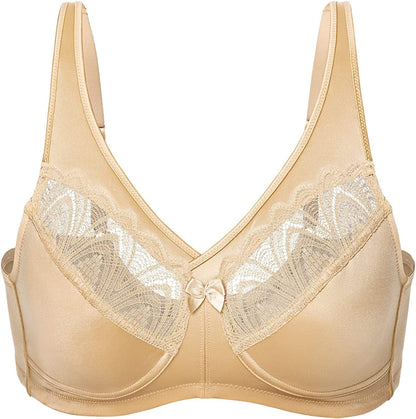 Women'S Full Coverage Minimizer Bra plus Size Wireless Non Padded Comfort Everday Bra