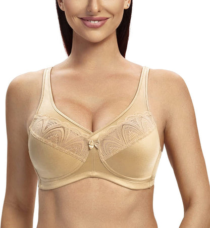 Women'S Full Coverage Minimizer Bra plus Size Wireless Non Padded Comfort Everday Bra