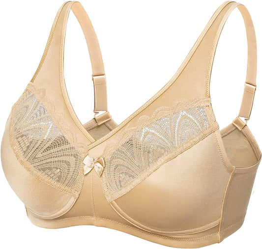 Women'S Full Coverage Minimizer Bra plus Size Wireless Non Padded Comfort Everday Bra Nude / 42DDD