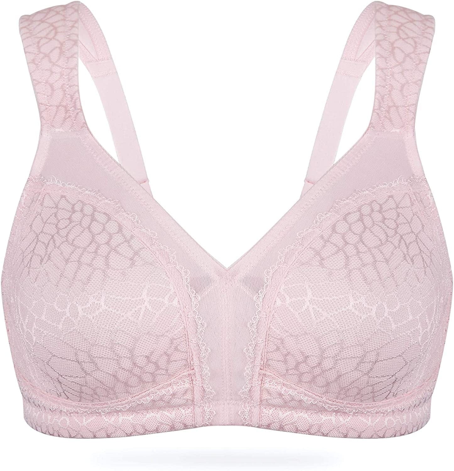 Women'S Full Coverage Non Padded Wirefree plus Size Minimizer Bra for Large Bust Support Seamless Pink / 34D