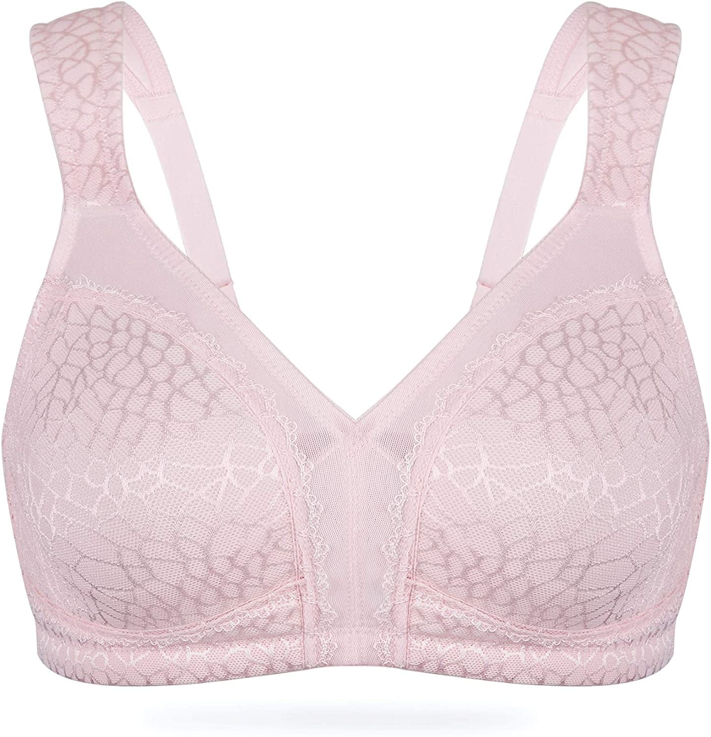 Women'S Full Coverage Non Padded Wirefree plus Size Minimizer Bra for Large Bust Support Seamless Pink / 34D