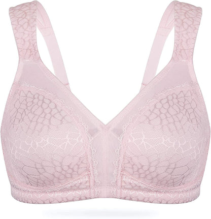 Women'S Full Coverage Non Padded Wirefree plus Size Minimizer Bra for Large Bust Support Seamless Pink / 34D