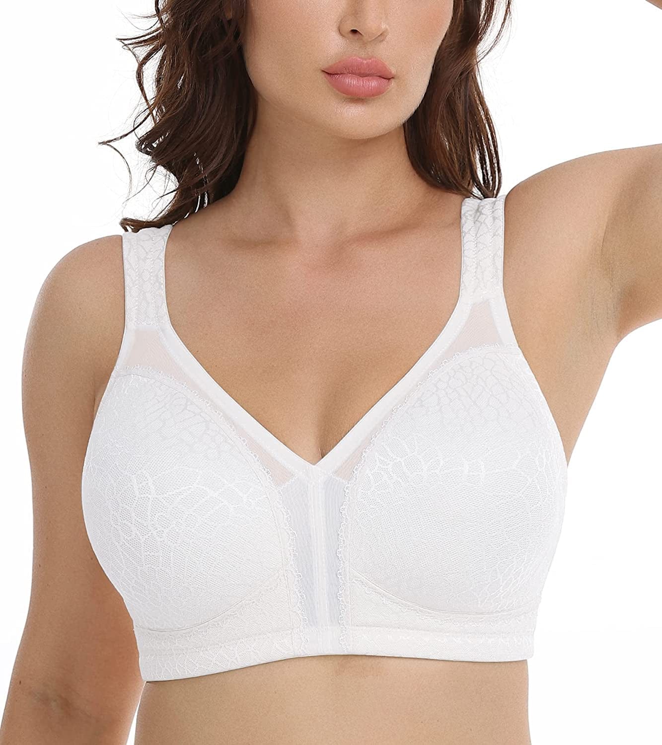 Women'S Full Coverage Non Padded Wirefree plus Size Minimizer Bra for Large Bust Support Seamless