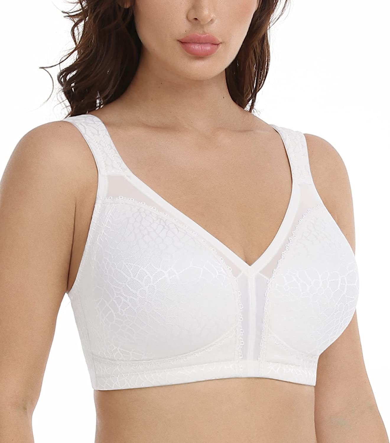 Women'S Full Coverage Non Padded Wirefree plus Size Minimizer Bra for Large Bust Support Seamless