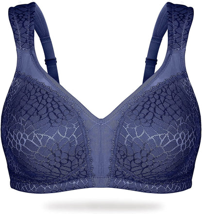 Women'S Full Coverage Non Padded Wirefree plus Size Minimizer Bra for Large Bust Support Seamless Blue / 36C