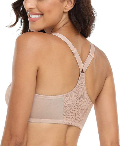 Women’S Full Figure plus Size Unpadded Front Closure Lace Racerback Underwire Everyday Bra