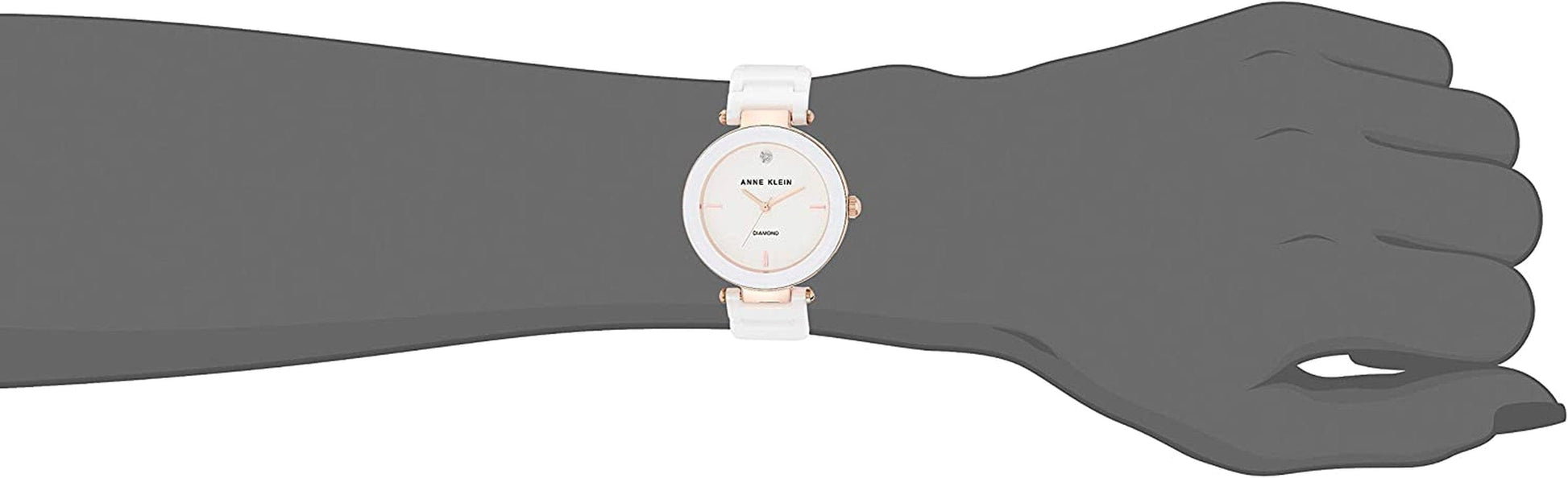 Women'S Genuine Diamond Dial Ceramic Bracelet Watch