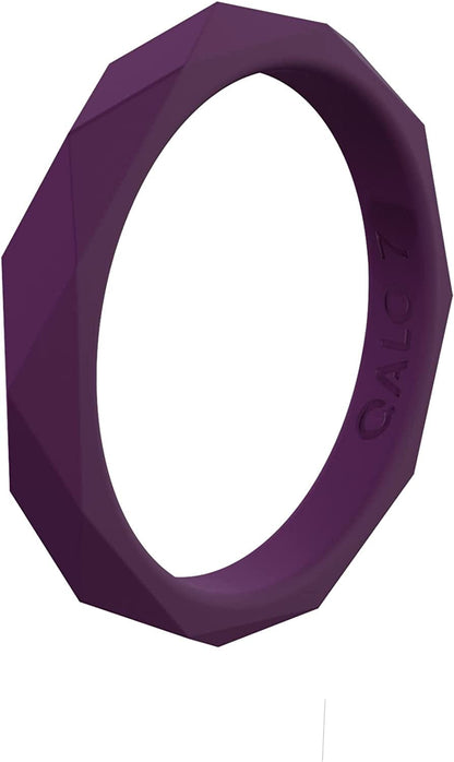 Women'S Geo Stackable Silicone Ring Collection Plum / 8