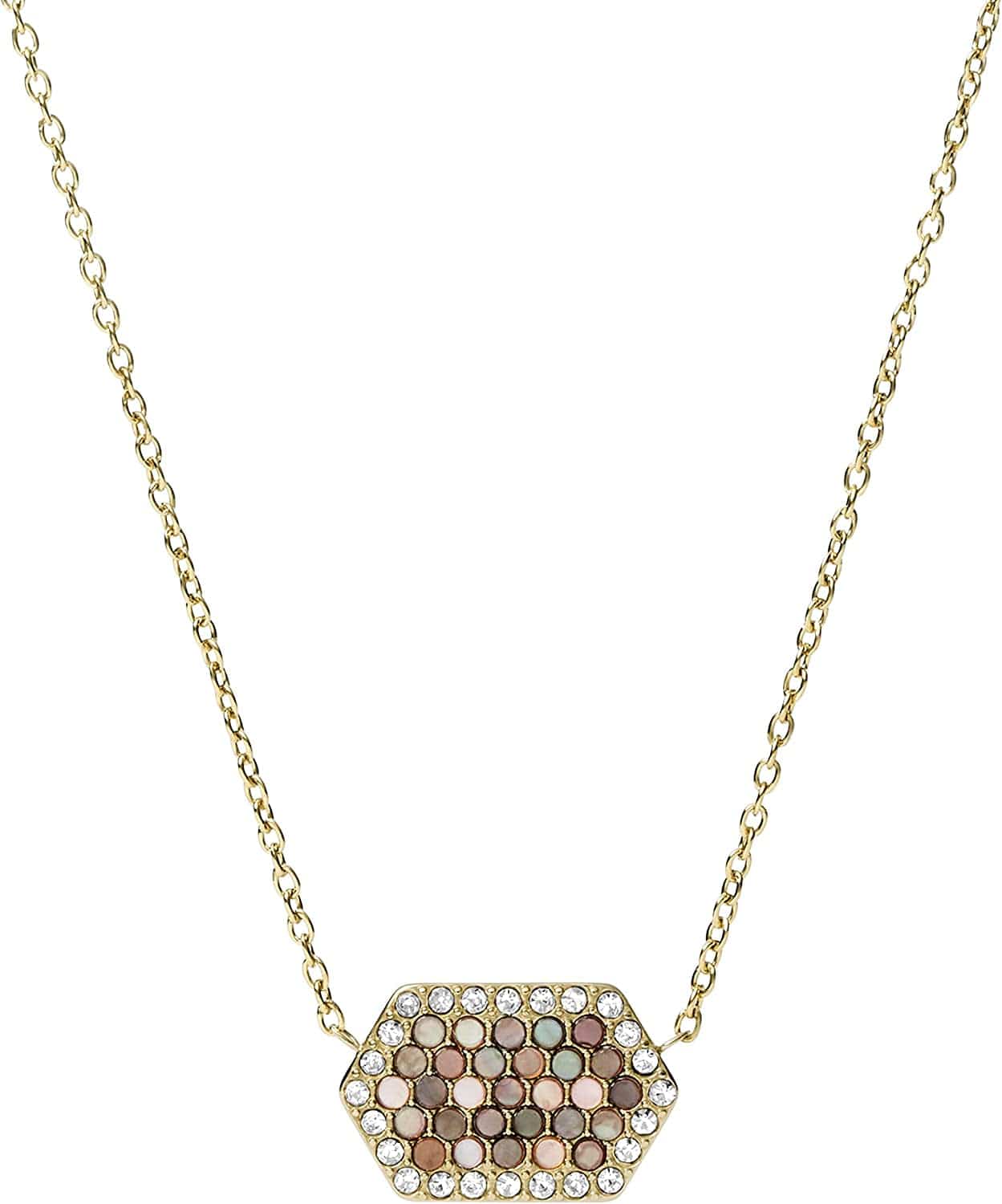 Women'S Gold-Tone Stainless Steel Pendant Chain Necklace Gold Holiday Sparkles