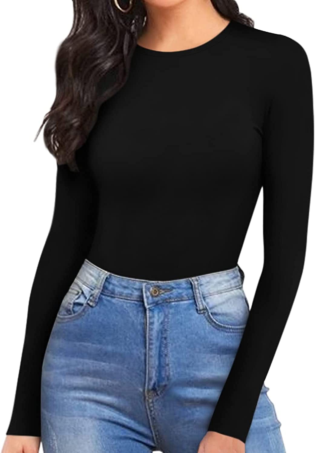 Women'S Halter Neck Sleeveless Sexy Tank Tops/Crew Neck Long Sleeve Bodysuit