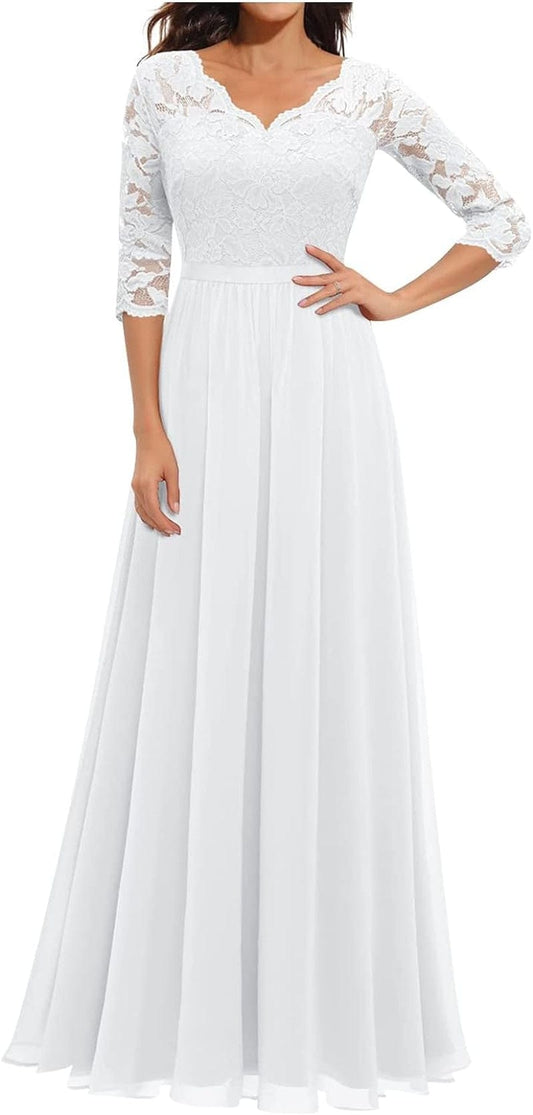 Women'S Homecoming Dresses Temperament Long Sleeve Casual Lace Stitching Solid Color Fall Dress, S-XL