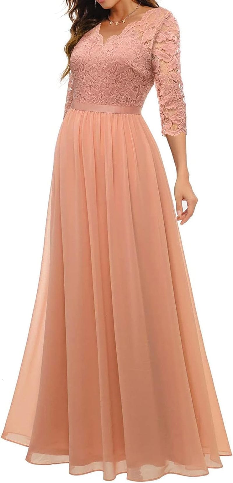 Women'S Homecoming Dresses Temperament Long Sleeve Casual Lace Stitching Solid Color Fall Dress, S-XL