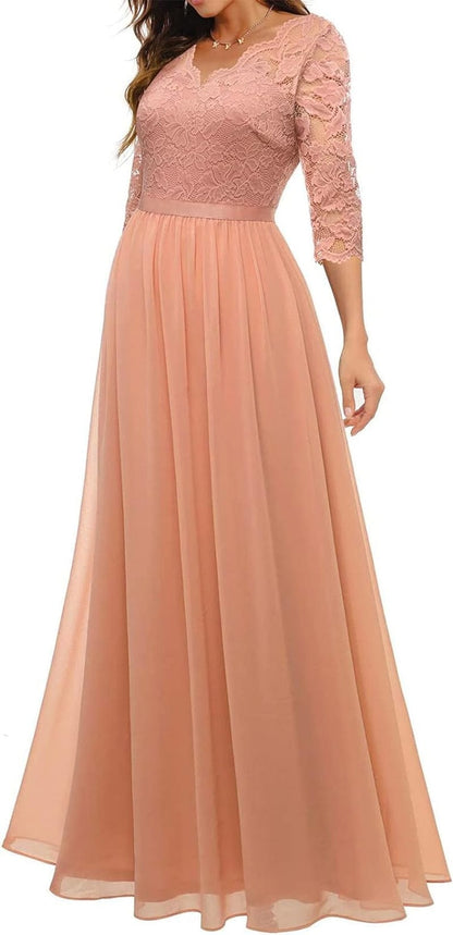 Women'S Homecoming Dresses Temperament Long Sleeve Casual Lace Stitching Solid Color Fall Dress, S-XL