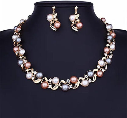 Women'S Hot Pearl Jewelry Set (Earrings and Necklace) for Party/Engagement/Wedding All Occasions (NARF2_10052)