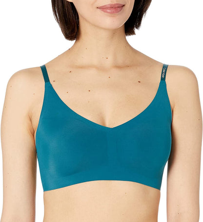 Women'S Invisibles Comfort Lightly Lined Seamless Wireless Triangle Bralette Bra Topaz Gemstone / X-Large
