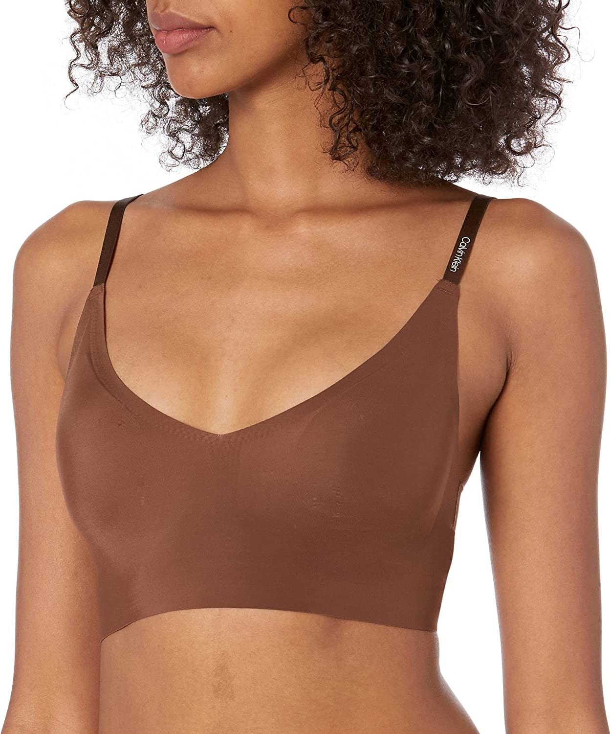 Women'S Invisibles Comfort Lightly Lined Seamless Wireless Triangle Bralette Bra Chestnut / X-Small