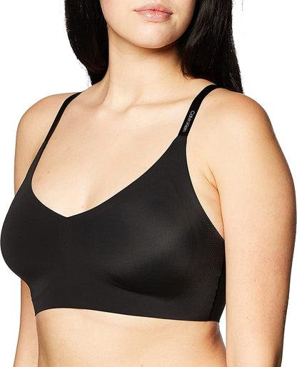 Women'S Invisibles Comfort Lightly Lined Seamless Wireless Triangle Bralette Bra Black / Large