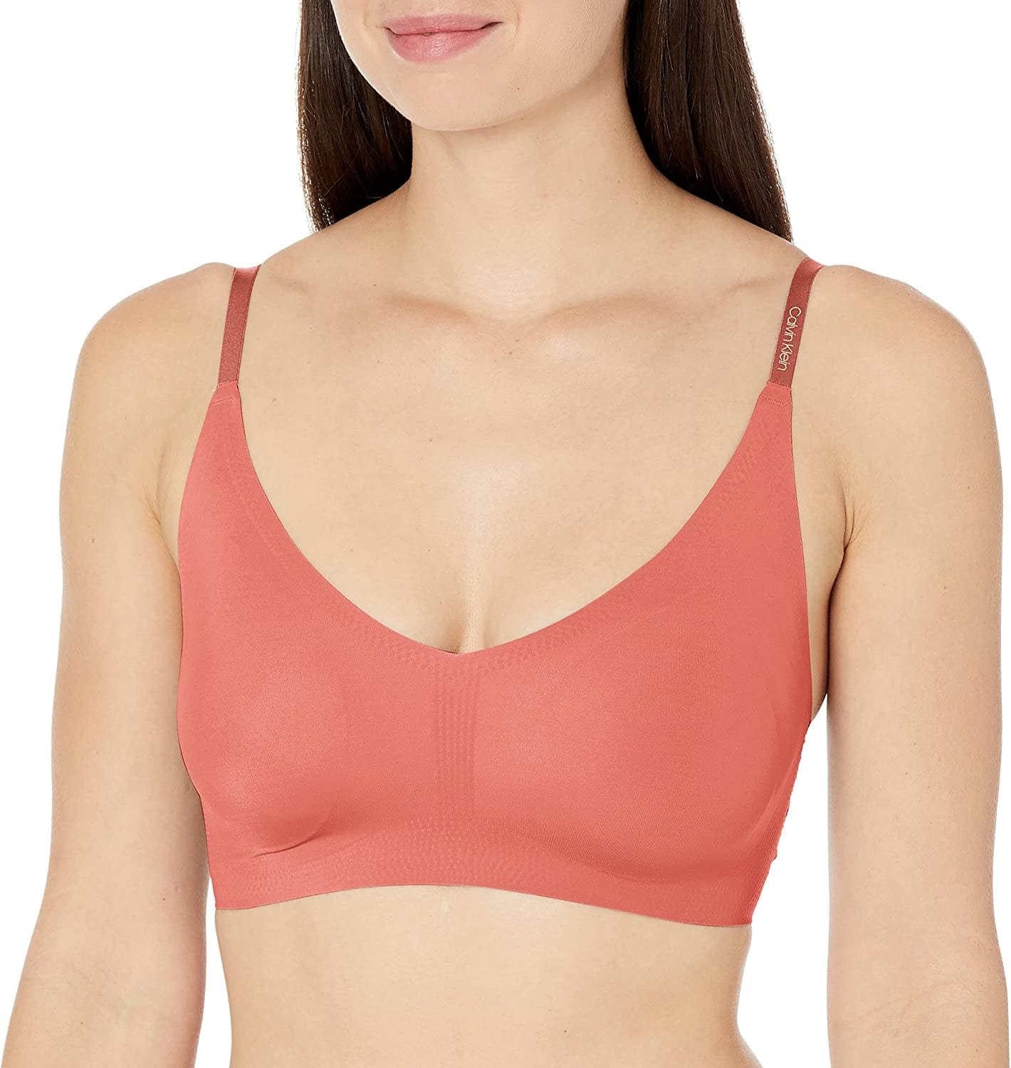 Women'S Invisibles Comfort Lightly Lined Seamless Wireless Triangle Bralette Bra Red Grape / X-Small