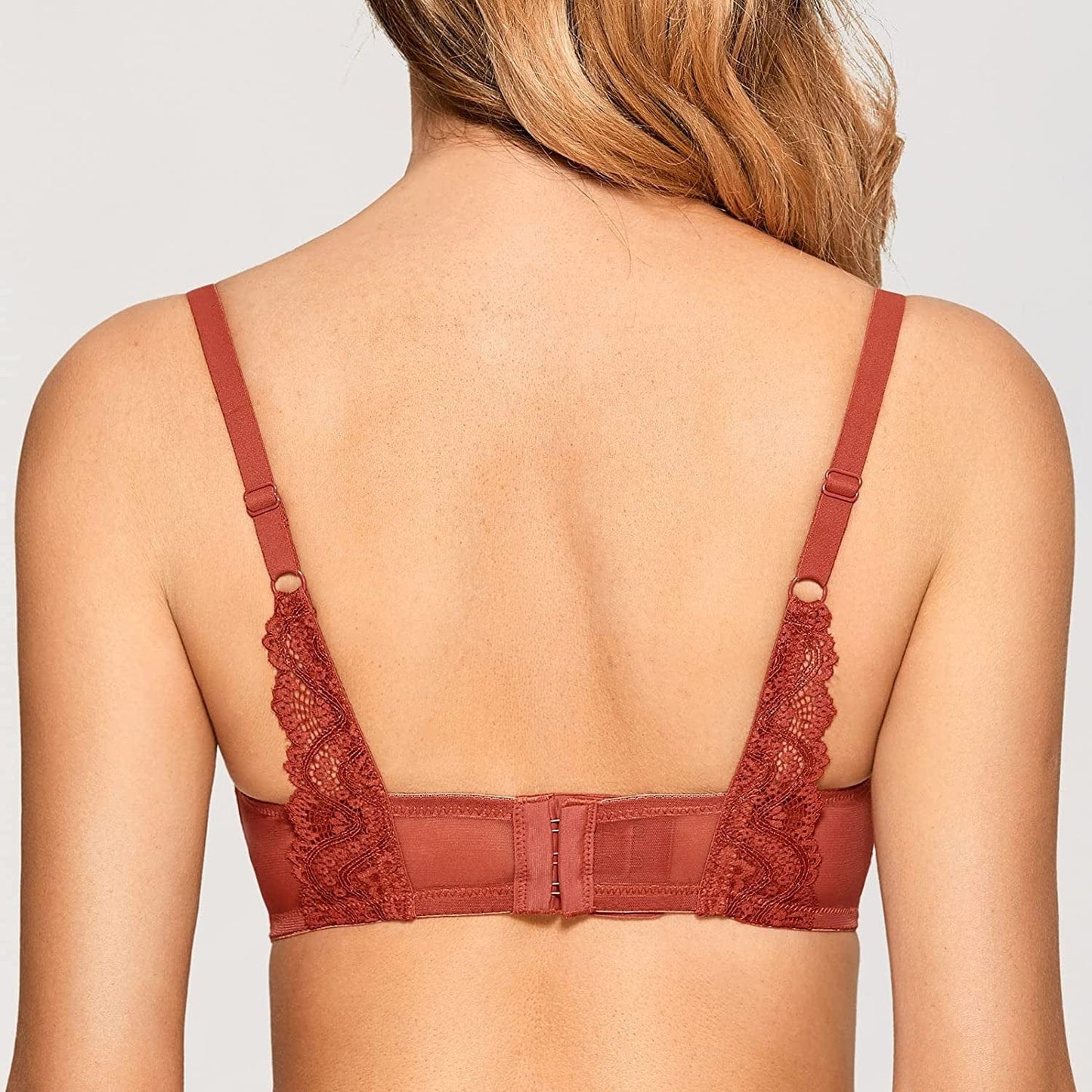 Women'S Lace Bralette See through Sexy Minimizer Bra plus Size Sheer Underwire