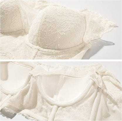 Women'S Lace Corset Top Sexy Bralette Bustier Bra Underwire plus Size Crop Top
