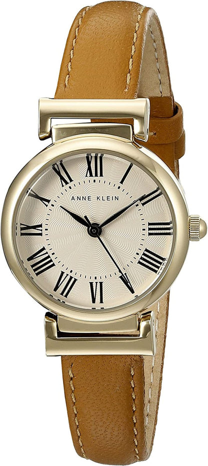 Women'S Leather Strap Watch Brown/Gold