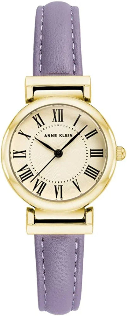 Women'S Leather Strap Watch Lavender/Gold