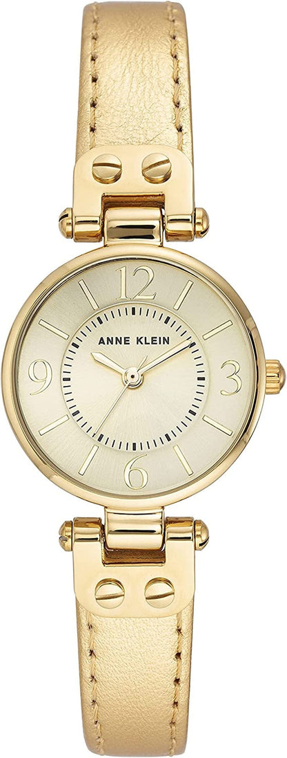 Women'S Leather Strap Watch Gold