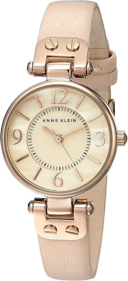 Women'S Leather Strap Watch Blush/Gold