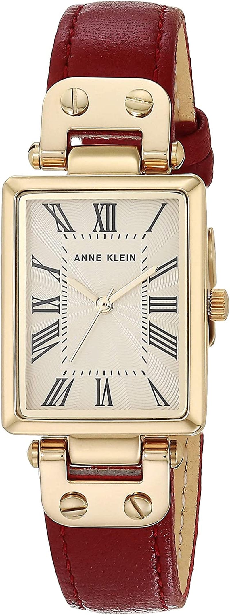 Women'S Leather Strap Watch, AK/3752 Red/Gold