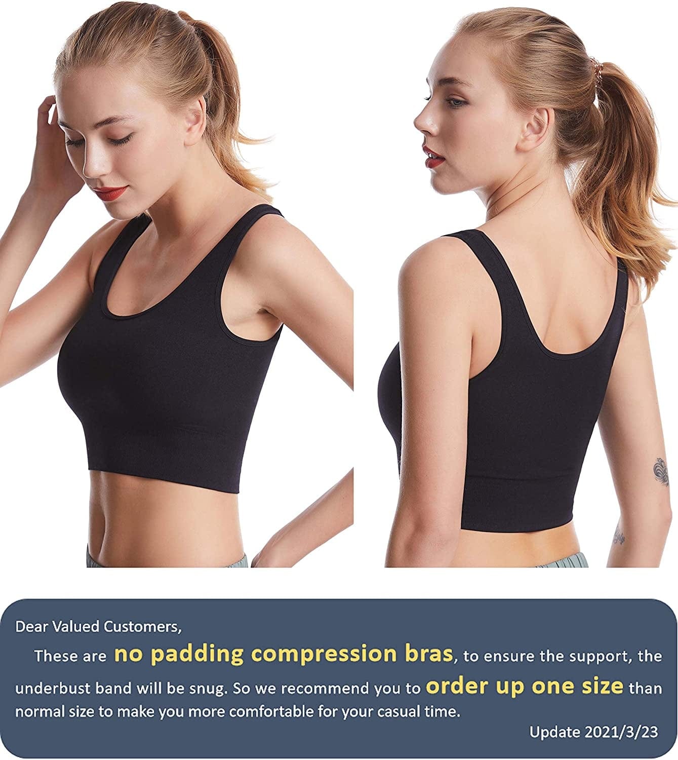 Women'S Light Support Seamless Sport Bra - Wireless Yoga Sleelveless Crop Tops